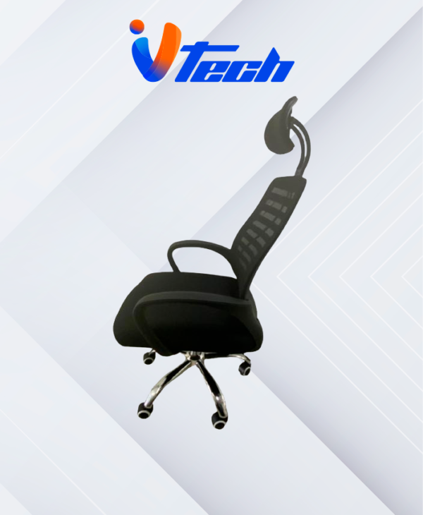 SILLA ERGONOMICA CON APOYA CABEZA AIRMESH NEGRA