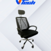 SILLA ERGONOMICA CON APOYA CABEZA AIRMESH NEGRA