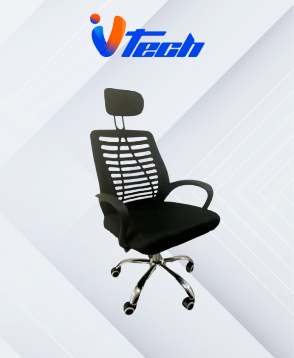 SILLA ERGONOMICA CON APOYA CABEZA AIRMESH NEGRA