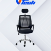 SILLA ERGONOMICA CON APOYA CABEZA AIRMESH NEGRA